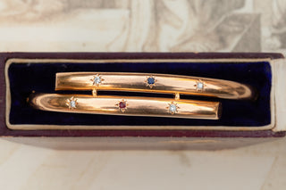 Edwardian Gem-Set Gold Bangle