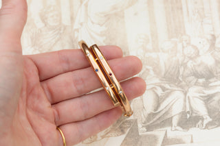 Edwardian Gold, Diamond, Ruby and Sapphire Bangle Bracelet, c.1910