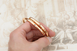 Edwardian Gold, Diamond, Ruby and Sapphire Bangle Bracelet, c.1910