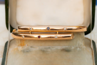 Edwardian Gem-Set Gold Bangle