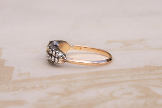 French Antique Rose-Cut Diamond Half Hoop Ring, Early 19th Century