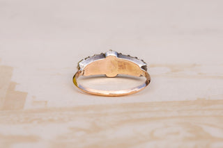 French Antique Rose-Cut Diamond Half Hoop Ring, Early 19th Century