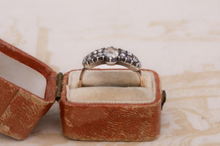 French Antique Rose-Cut Diamond Half Hoop Ring, Early 19th Century