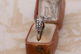 French Antique Rose-Cut Diamond Half Hoop Ring, Early 19th Century