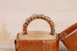 Royal Siamese Gold and Diamond Enamel Eternity Ring, c.1750–1800