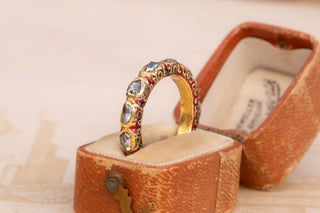 Royal Siamese Gold and Diamond Enamel Eternity Ring, c.1750–1800