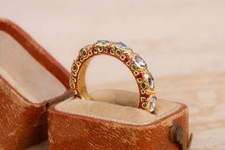 Royal Siamese Gold and Diamond Enamel Eternity Ring, c.1750–1800