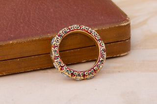 Royal Siamese Gold and Diamond Enamel Eternity Ring, c.1750–1800