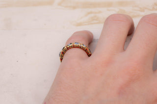 Royal Siamese Gold and Diamond Enamel Eternity Ring, c.1750–1800