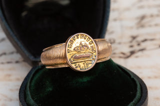 Antique French Political Signet 1833 Legitimist Ring, Duke of Bordeaux Majorité
