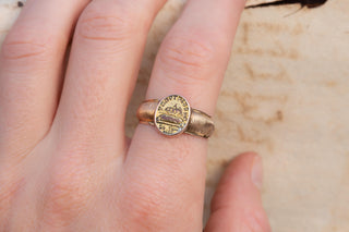 Antique French Political Signet 1833 Legitimist Ring, Duke of Bordeaux Majorité