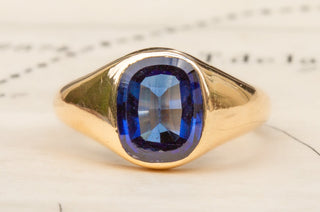 Mid-Century Sapphire Signet Ring