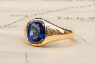 Mid-Century Sapphire Signet Ring