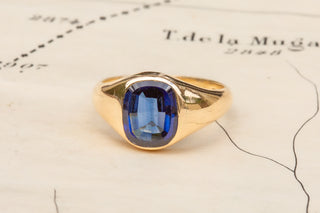 Mid-Century Sapphire Signet Ring