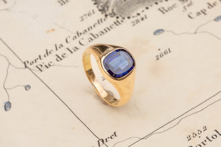 Mid-Century Sapphire Signet Ring