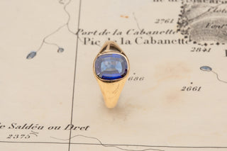 Mid-Century Sapphire Signet Ring