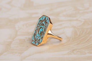 Antique French Gold and Enamel Masonic Signet Ring, c.1900