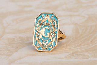 Antique Enamelled Masonic Ring