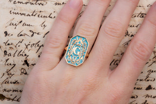 Antique French Gold and Enamel Masonic Signet Ring, c.1900