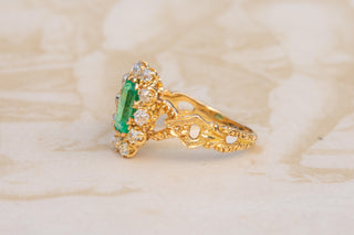 Antique French Emerald and Diamond Cluster Ring, c.1890