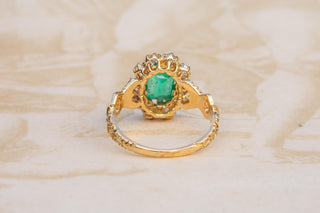Antique French Emerald and Diamond Cluster Ring, c.1890