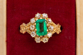 Antique Emerald and Diamond Cluster