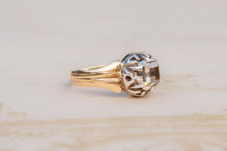 Early 19th-Century French Diamond Solitaire Ring with Fancy Yellow Table-Cut