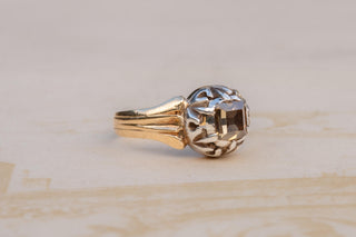 Early 19th-Century French Diamond Solitaire Ring with Fancy Yellow Table-Cut