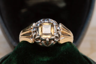 Antique Yellow Table Cut Diamond Ring