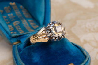 Early 19th-Century French Diamond Solitaire Ring with Fancy Yellow Table-Cut