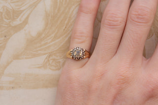 Early 19th-Century French Diamond Solitaire Ring with Fancy Yellow Table-Cut