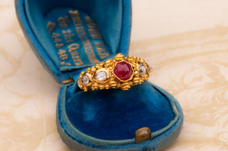 19th-Century Balinese Gold, Ruby and Diamond Ring