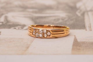French 18K Gold and Diamond Band Ring, c.1890