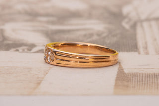 French 18K Gold and Diamond Band Ring, c.1890