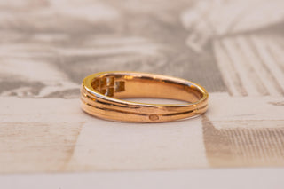 French 18K Gold and Diamond Band Ring, c.1890