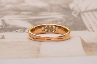 French 18K Gold and Diamond Band Ring, c.1890