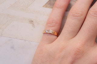 French 18K Gold and Diamond Band Ring, c.1890