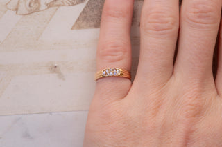 French 18K Gold and Diamond Band Ring, c.1890