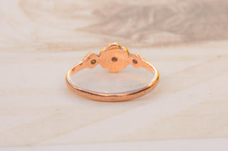 Edwardian 9K Gold Opal & Ruby Floral Cluster Ring, c.1910