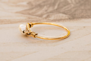 French 18K Gold and Baroque Pearl Ring, c.1880