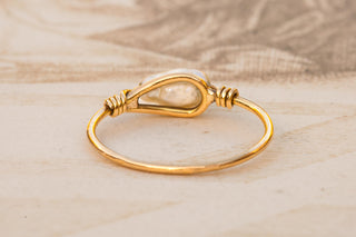 French 18K Gold and Baroque Pearl Ring, c.1880