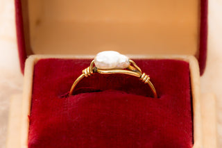French 18K Gold and Baroque Pearl Ring, c.1880