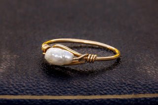 French 18K Gold and Baroque Pearl Ring, c.1880