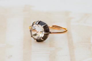 Early 19th-Century French Rock Crystal Ring, c.1820 – 18K Gold & Silver
