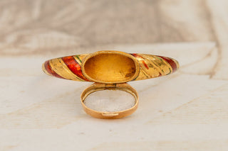 Antique Enamelled Locket Ring