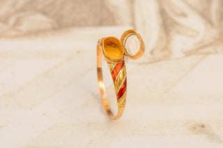 Early 19th-Century French 18K Gold Enamel Locket Ring, Paris c.1820