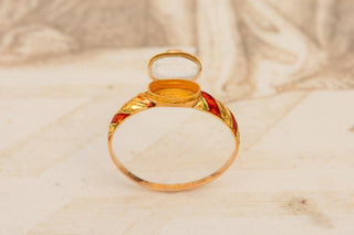 Early 19th-Century French 18K Gold Enamel Locket Ring, Paris c.1820