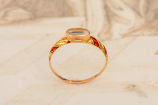 Early 19th-Century French 18K Gold Enamel Locket Ring, Paris c.1820