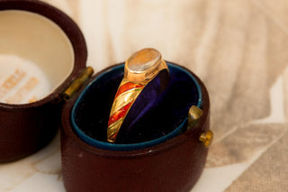 Early 19th-Century French 18K Gold Enamel Locket Ring, Paris c.1820