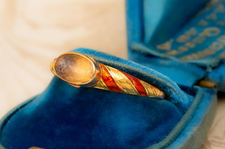 Early 19th-Century French 18K Gold Enamel Locket Ring, Paris c.1820